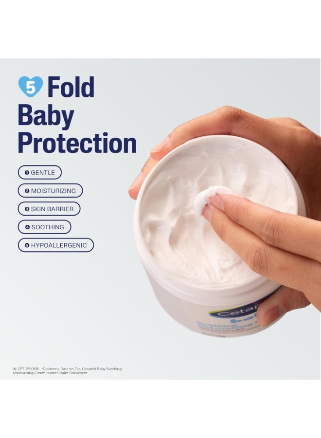 Cetaphil Baby Soothing Moisturising Cream 566 g for Newborns & Babies | 48H Hydration & 8H Skin Barrier Protection | With Glycerin, Sunflower Seed Oil & Sweet Almond Oil | Gentle Face & Body Moisturiser - Image 4